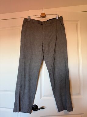Daniel Hechter Men's Houndstooth Gray Dress Trousers